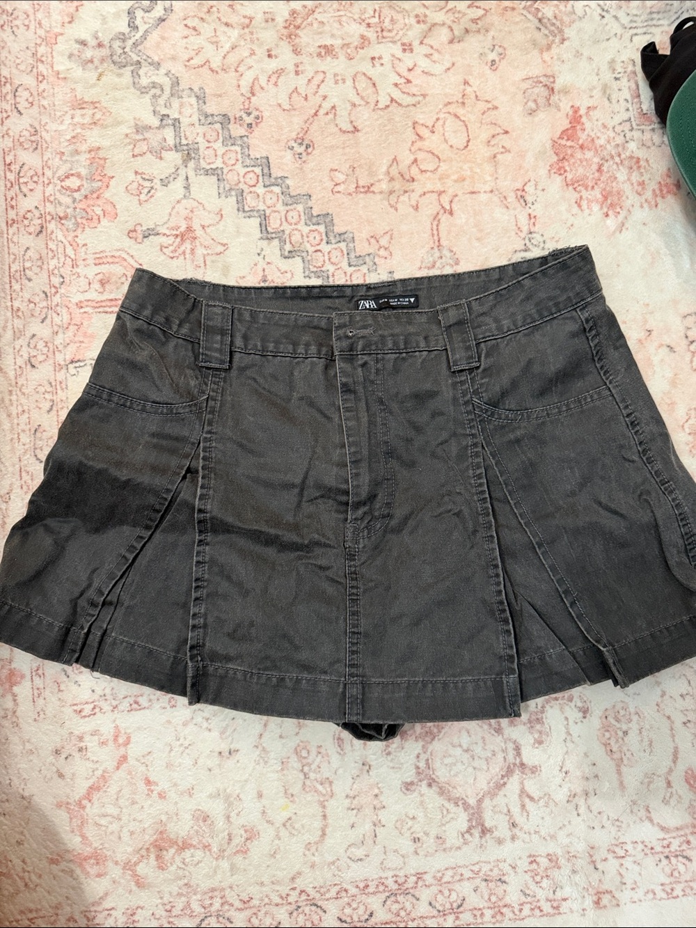 Zara Charcoal Pleated Mini Skort